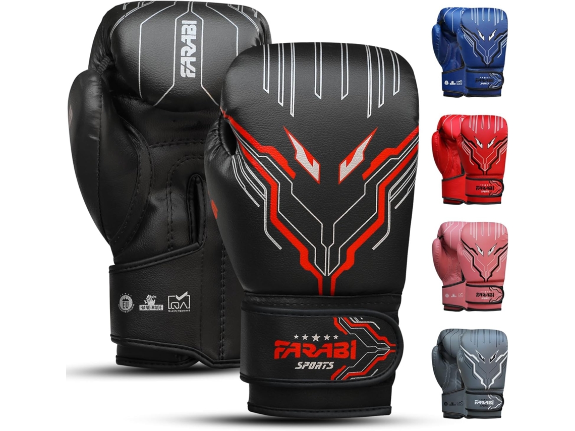 Guantes De Boxeo Para Niños Fk-3.6 - Negro - Farabi Sports 6 Oz, Júnior Para Mma, Muay Thai, Saco De Golpeo Y Entrenamiento Para 5 A 10 Años