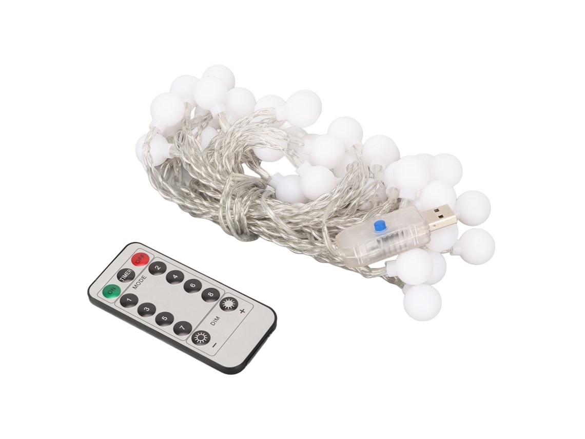 Guirnalda De Luces Led Usb Plug And Play, 8 Modos, Resistente Al Agua, 6 M/19,7 Pies, 40 Led De Luz Blanca Cálida Para Uso En Interiores Y Exteriores.