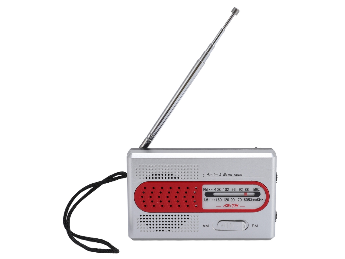Rádio Portátil Am Fm Bateria Alto-falante Fones Ouvido