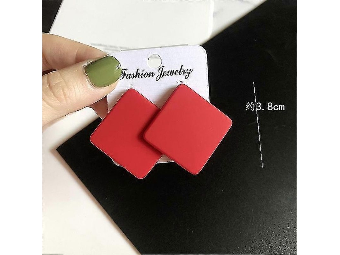 2026-aretes De Color Sólido, Aretes De Acero Redondo De Acrílico Para Mujer
