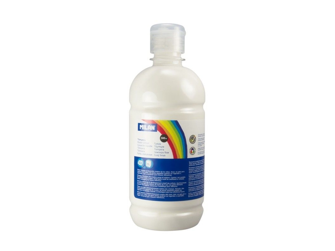 Botella de Tempera Líquido MILAN Blanca 500ml