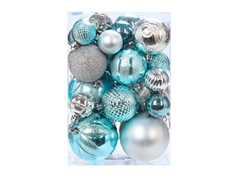 Adornos de bolas de Navidad Adornos de Navidad inastillables Set Decoraciones para bolas de árboles de Navidad, plata azul claro