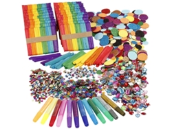 Kit de manualidades de Creativ Company con brillantina y palitos de helado para niños.