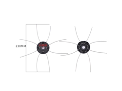 Cuchillas para cortacésped, 2 unidades, 230 mm de diámetro, orificio de 15 mm, con 8 alambres de acero reforzado.