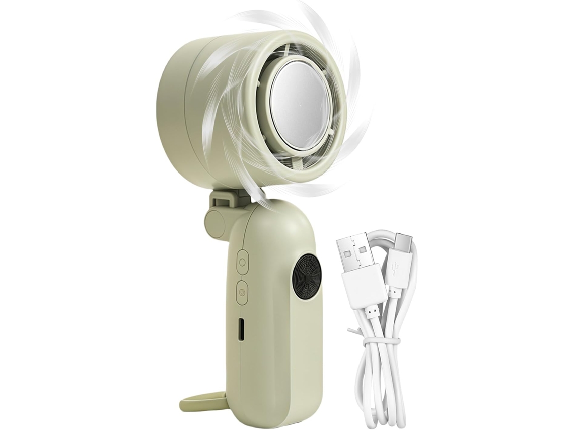 Ventilador portátil recargable, ventilador eléctrico personal de mano, con pantalla LED, silencioso, 3 velocidades, para niños Jortmrd