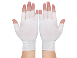 4 Pares Luvas Sem Dedos Brancas De Algodão, Hidratantes, Para Cuidados Das Mãos Durante O Sono.