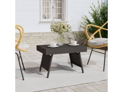 Mesa auxiliar plegable de mimbre negro de 60 x 40 x 38 cm, DKD HOME DECOR