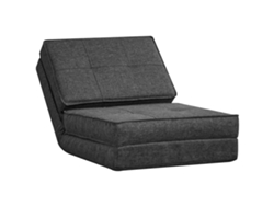 Sofá cama plegable/colchón adicional, sillón convertible, respaldo ajustable en 5 posiciones, tejido de poliéster gris con aspecto de lino.