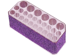 Juego De 2 Soportes Para Brochas De Maquillaje Con 26 Orificios En Acrílico Brillante.