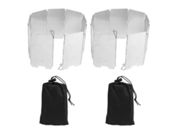2 Paravientos Para Hornillo De Camping Plegable Portátil, De Acero Inoxidable Para Cocinar Al Aire Libre.