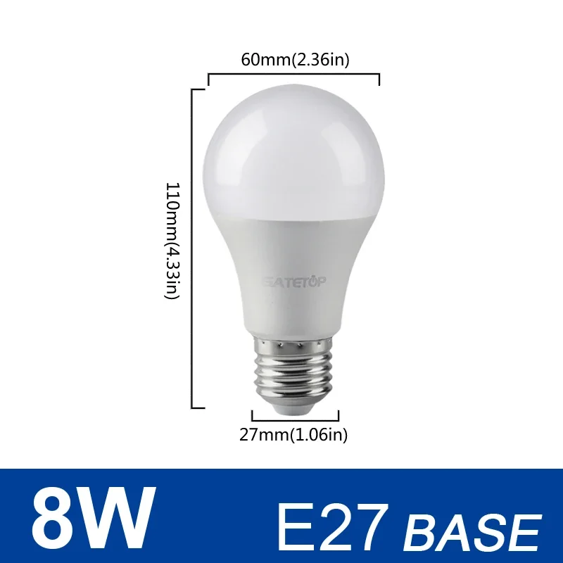 (8w E27, Luz Natural) 6 Bombillas Led, Ac220v, Bajo Consumo, Luz Led Doméstica Para Sala De Estar