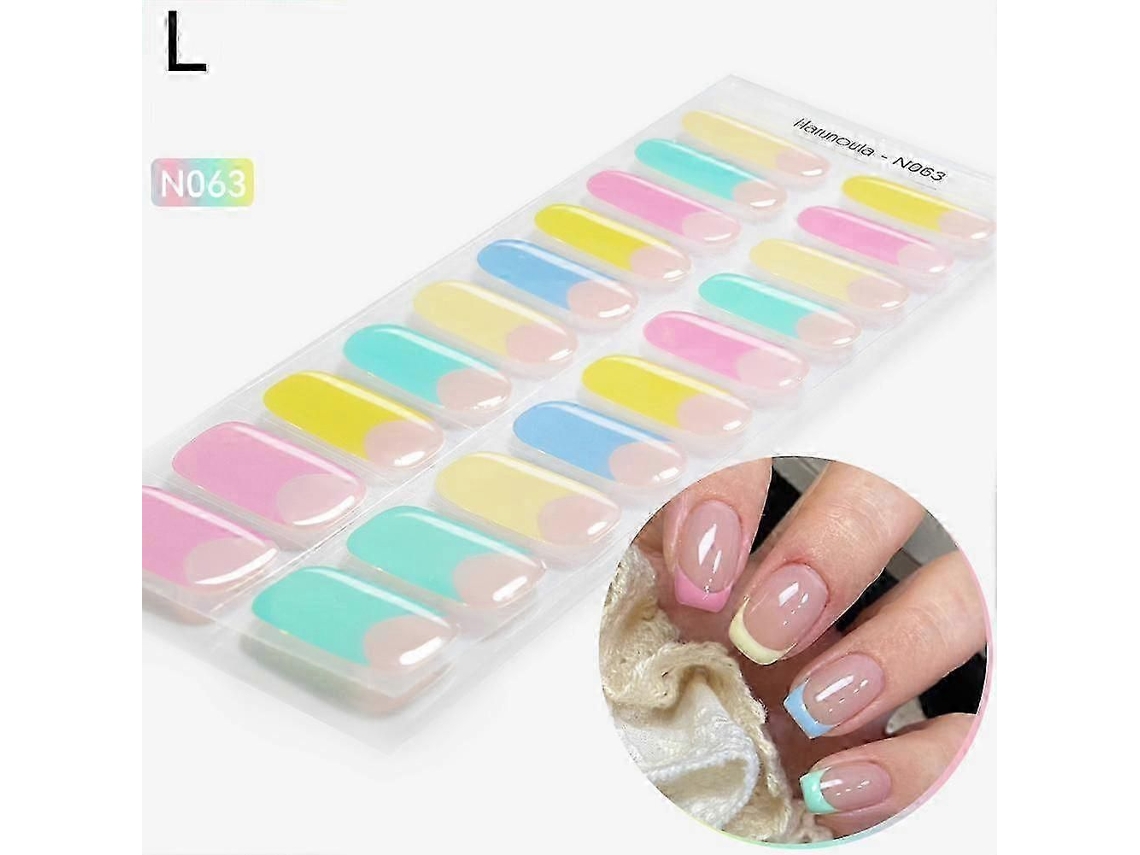 20 Pieces Semi cured Nail Gel Stickers, Uv Lamp Required 25 26 GOKOCO