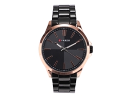 Reloj De Pulsera Analógico De Cuarzo Para Hombre, De Aleación, En Oro Rosa Y Negro.