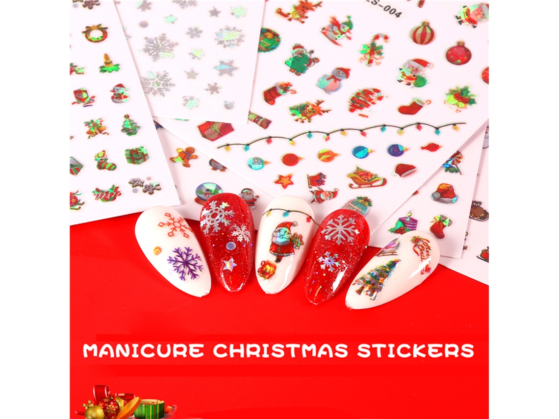 Pegatinas para uñas para Navidad, autoadhesivas, decoración de manicura DIY para mujeres y niñas.