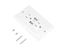 Cargador De Pared Usb Con Protección Contra Sobretensiones Y 2 Puertos Usb Inteligentes Para Cargar Varios Dispositivos.