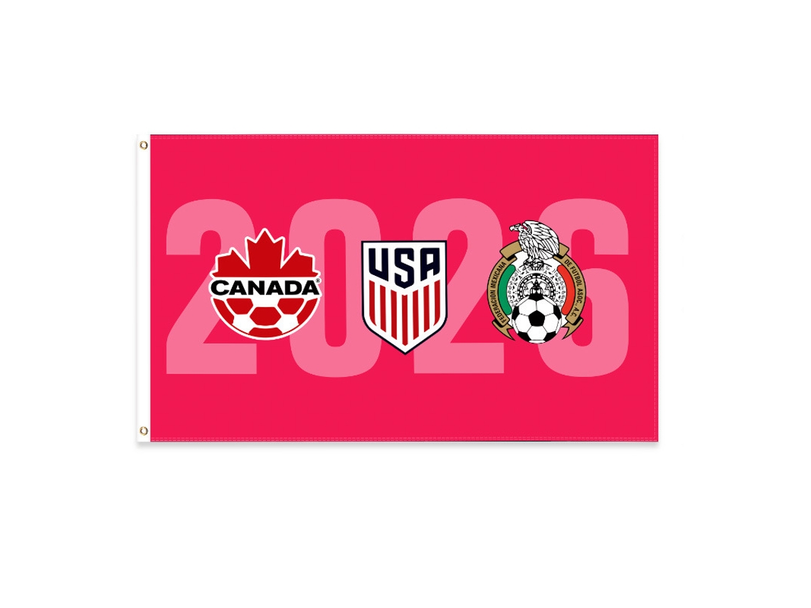 Bandera Conmemorativa Del Mundial 2026. Diseño Resistente Al Viento, Ideal Para Eventos Deportivos, Fiestas Y Uso Diario. Tamaño: 150 X 90 C