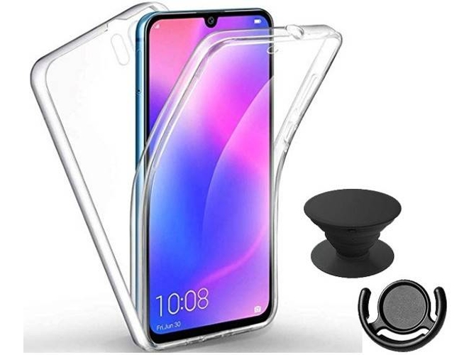 Kit Funda, PopSocket y Soporte PopSocketNegro Xiaomi Redmi Note 7 Pro 360º Transparente