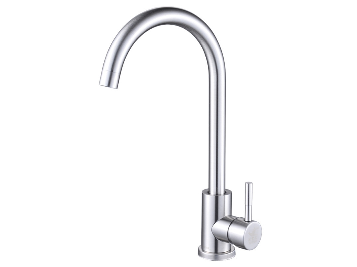 Grifo de cocina de acero inoxidable, giratorio 360°, con control monomando. MDUG