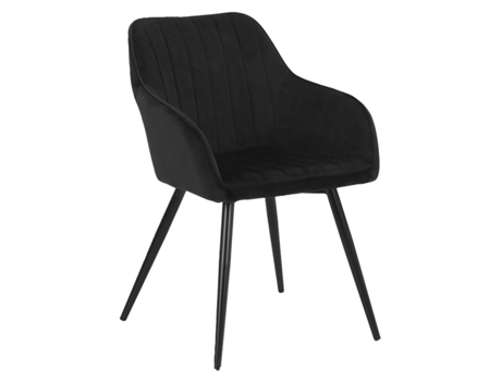 Silla HAPPY GARDEN Bertille (Terciopelo - Negro - 43 x 58 x 83.5 cm cm)