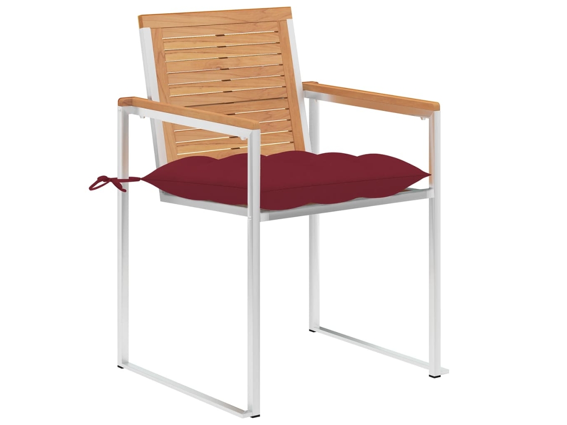 Maison Exclusive - Sillas De Jardín 4 Unidades Con Cojines Madera Maciza Teca