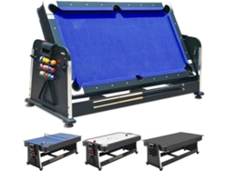 DEVESSPORT Multijuego Giratorio 4 en 1 Olimpus con Billar, Air Hockey, Ping-Pong y Mesa de Comedor 203,5x112x81 cm