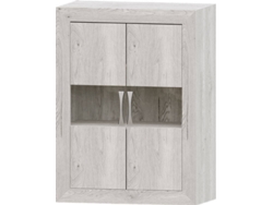Aparador MUEBLAM Niza (Blanco Artic y Plateado - Melamina - 80x120x42 cm)