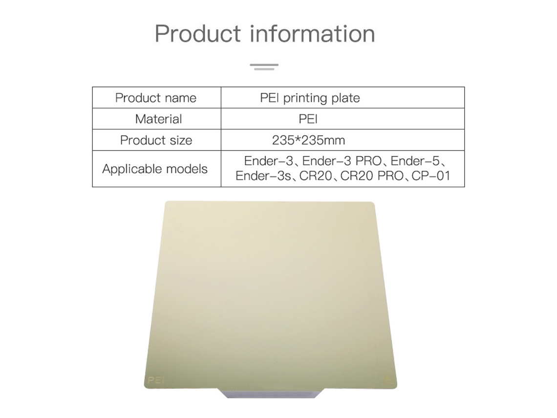 Placa Magnética Pei Para Cama Caliente 235x235mm Compatible Con Ender-3/ender-5 Impresora 3d Accesorio Resistente Al Calor
