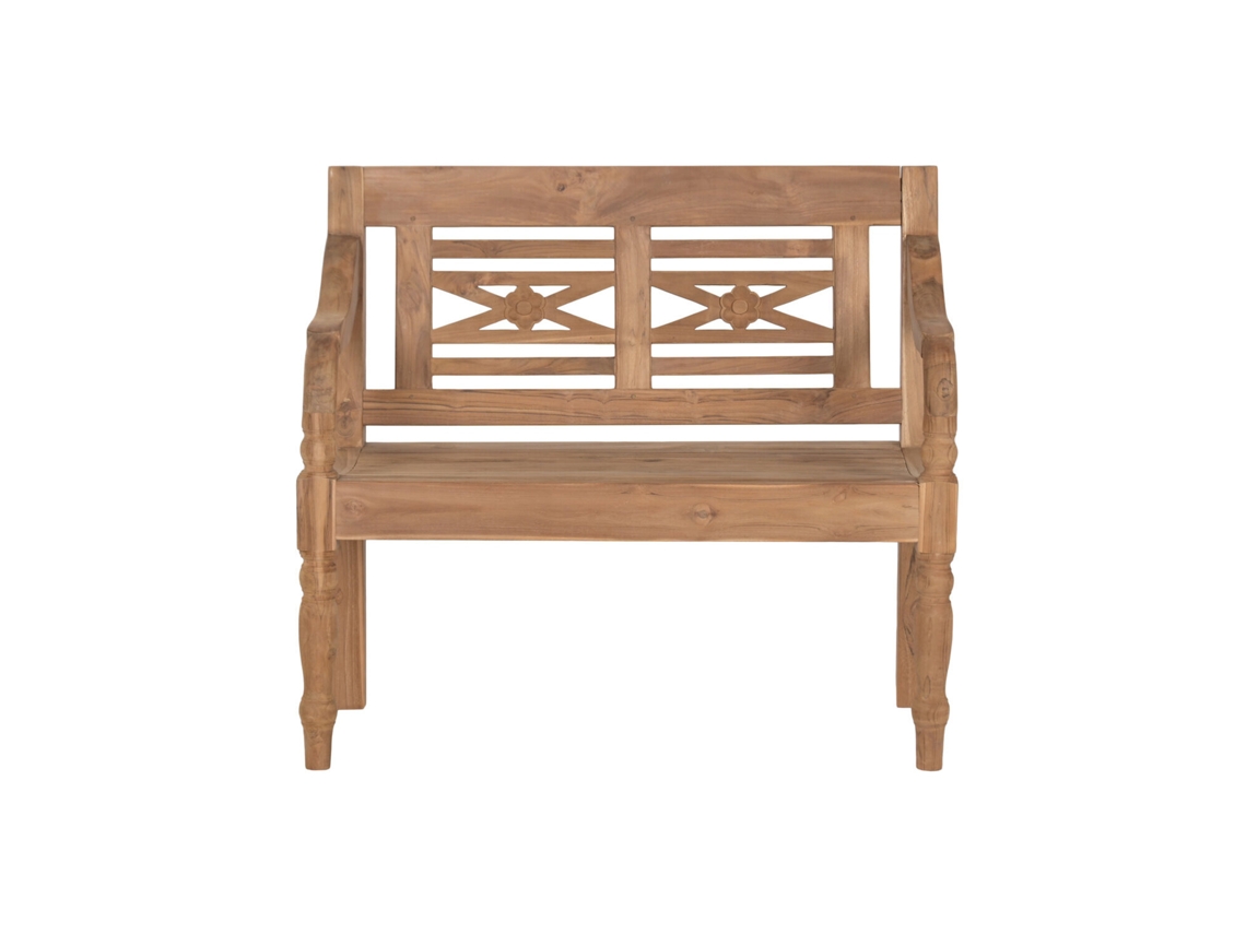 Banco Teca Maciza 2 Plazas 100x47x90cm
