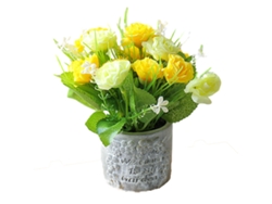 Flor de capullo de rosa falso, bonsái pequeño, decoración de mesa de fiesta, planta de seda JEIIBRZUI