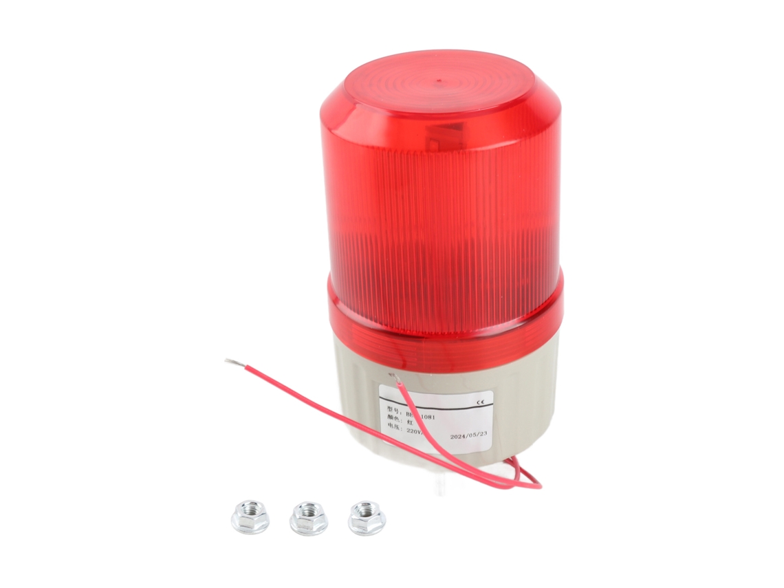 Luz de advertencia LED roja giratoria e intermitente 220 VCA