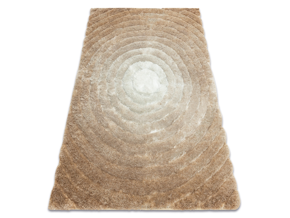 Alfombra Moderno Flim 008-B1 Lanudo, Circulos - Structural Beige (80 x 150 cm)