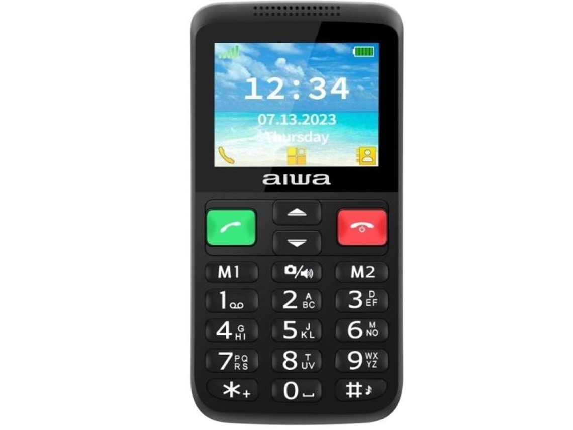 Teléfono móvil Aiwa Fph S200 4G para personas mayores, color negro