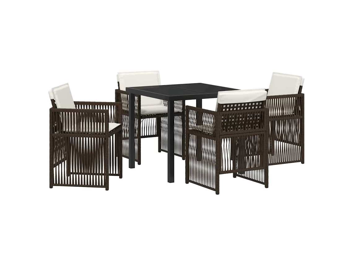 Maison Exclusive - Conjunto De Comedor De Jardín 5 Pcs Marrón