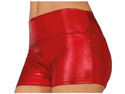 Shorts Metálicos rojos corto para mujer