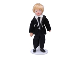 Ats-muñeco Niño Miniatura Escala 1:12 De Cerámica Y Tela Con Articulaciones Móviles Juguete Para Casa De Muñecas Mayores De 3 Años
