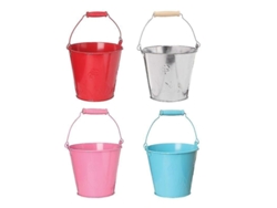 Fasst-4pcs Macetas De Hoja De Hierro Creativas Sencillas Rojo Azul Rosa Plata