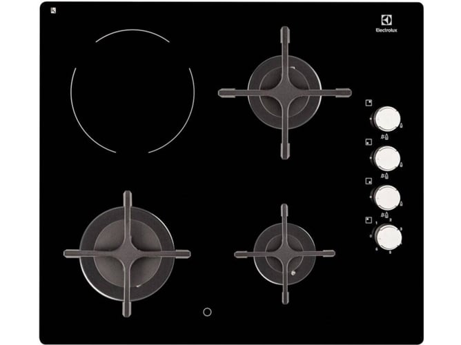 Placa de Vitrocerámica y Gas ELECTROLUX EGE6182NOK (Eléctrica e Gas Natural - 58 cm - Negro)