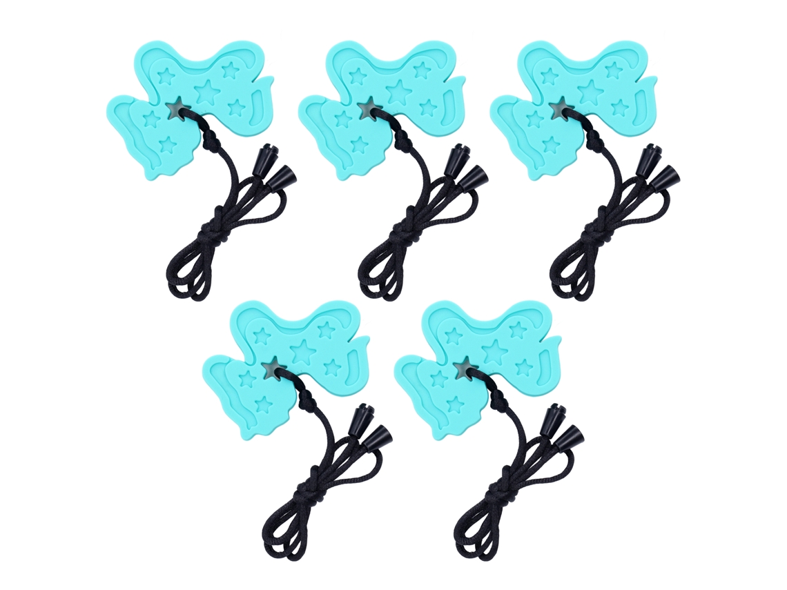 Mordedor de silicona con forma de collar para bebés, juguete sensorial para masticar, juego de mordedores para los dientes.