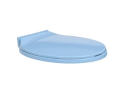Asiento de inodoro ovalado con cierre suave azul DKD HOME DECOR