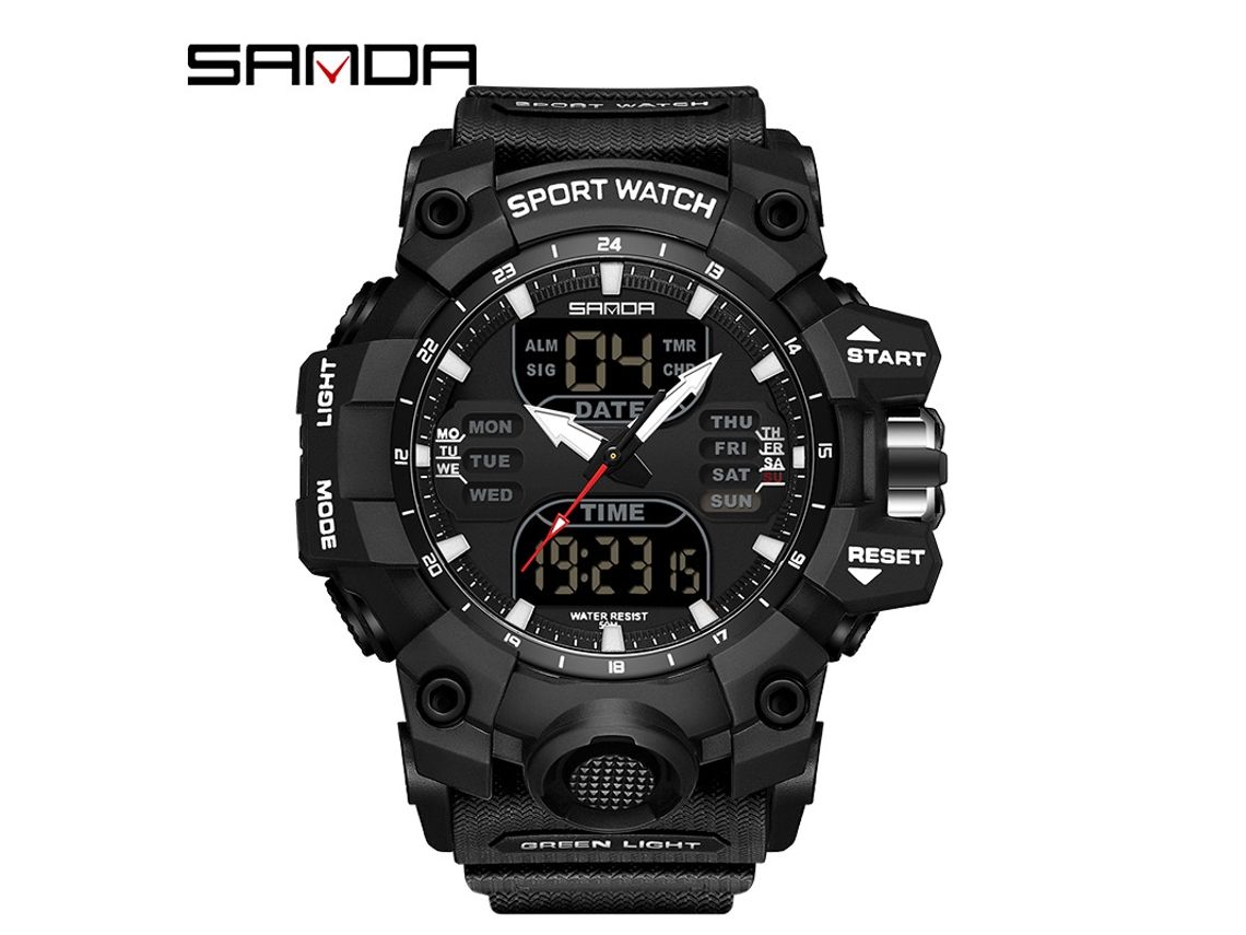 Reloj Deportivo Multifuncional, Moderno Y Elegante (negro para Hombre) Con Acabado Luminoso.