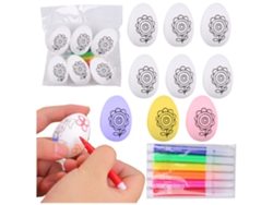 Huevos de Pascua de poliestireno expandido para rotuladores de pintura con estampado floral, 6 unidades.