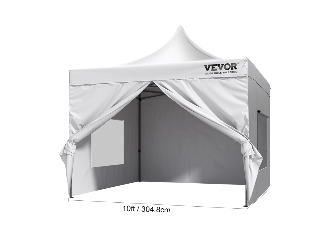 Toldo emergente, poliéster duradero, estructura robusta de acero inoxidable, 3 x 3 m, blanco, OEM