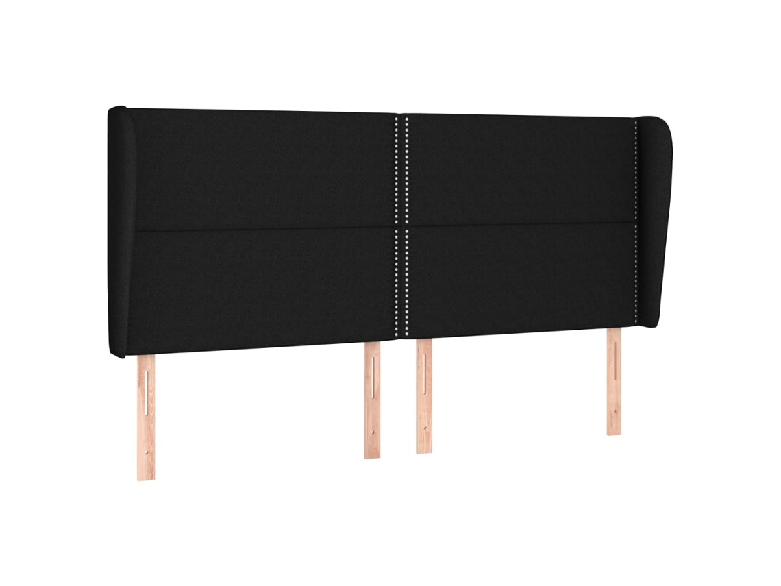 Cabecero de cama de tela negra con solapas MAISON EXCLUSIVE (163x23x118 cm)