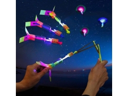 10 Helicópteros De Juguete Con Cohete, Lanzadores De Flechas Elásticas Led, Ideales Para Vuelos Festivos Y Como Regalo Para Niños.