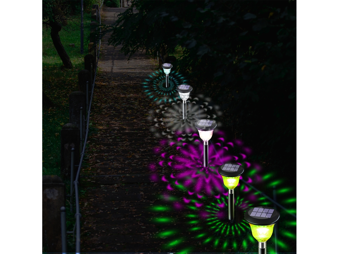 Luces LED solares para sombra de jardín, encendido y apagado automático, 2 unidades