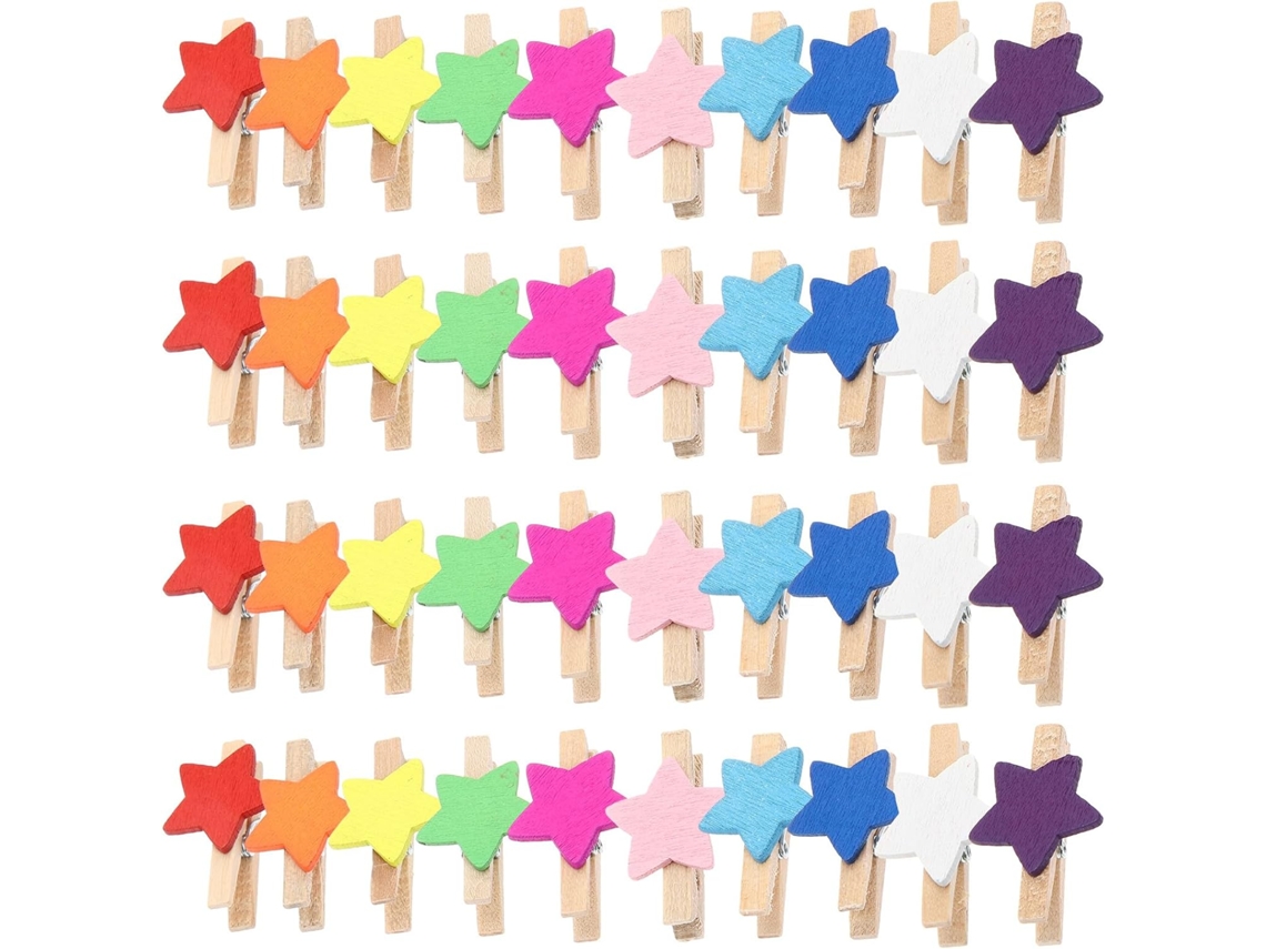 Juego 100 Pinzas Madera Creativas Ligeras Fáciles Guardar Fotos Proyectos Manualidades Mini Ropa