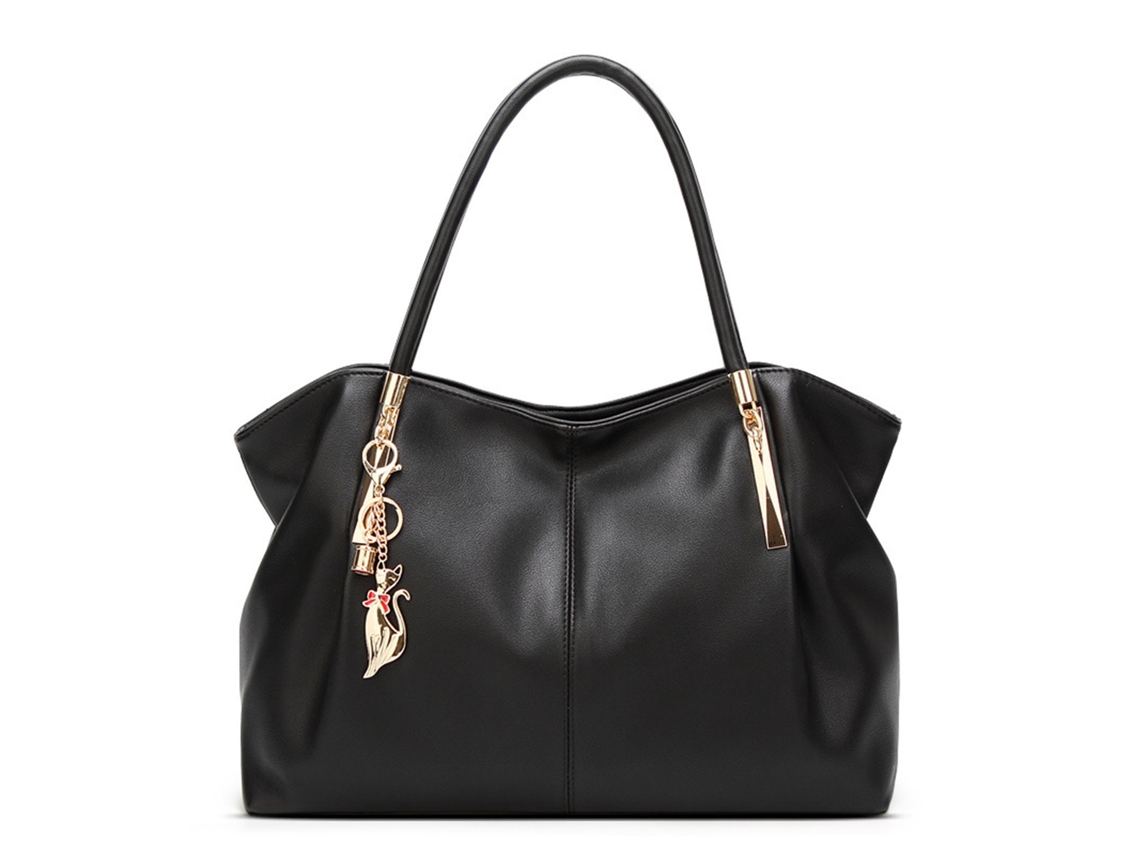 Bolso De Hombro De Piel Sintética Para Mujer, De Gran Capacidad, Elegante Y Versátil, Color Negro.