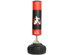 Saco Boxeo Independiente 180cm 10 Ventosas Kickboxing Mma Negro Rojo