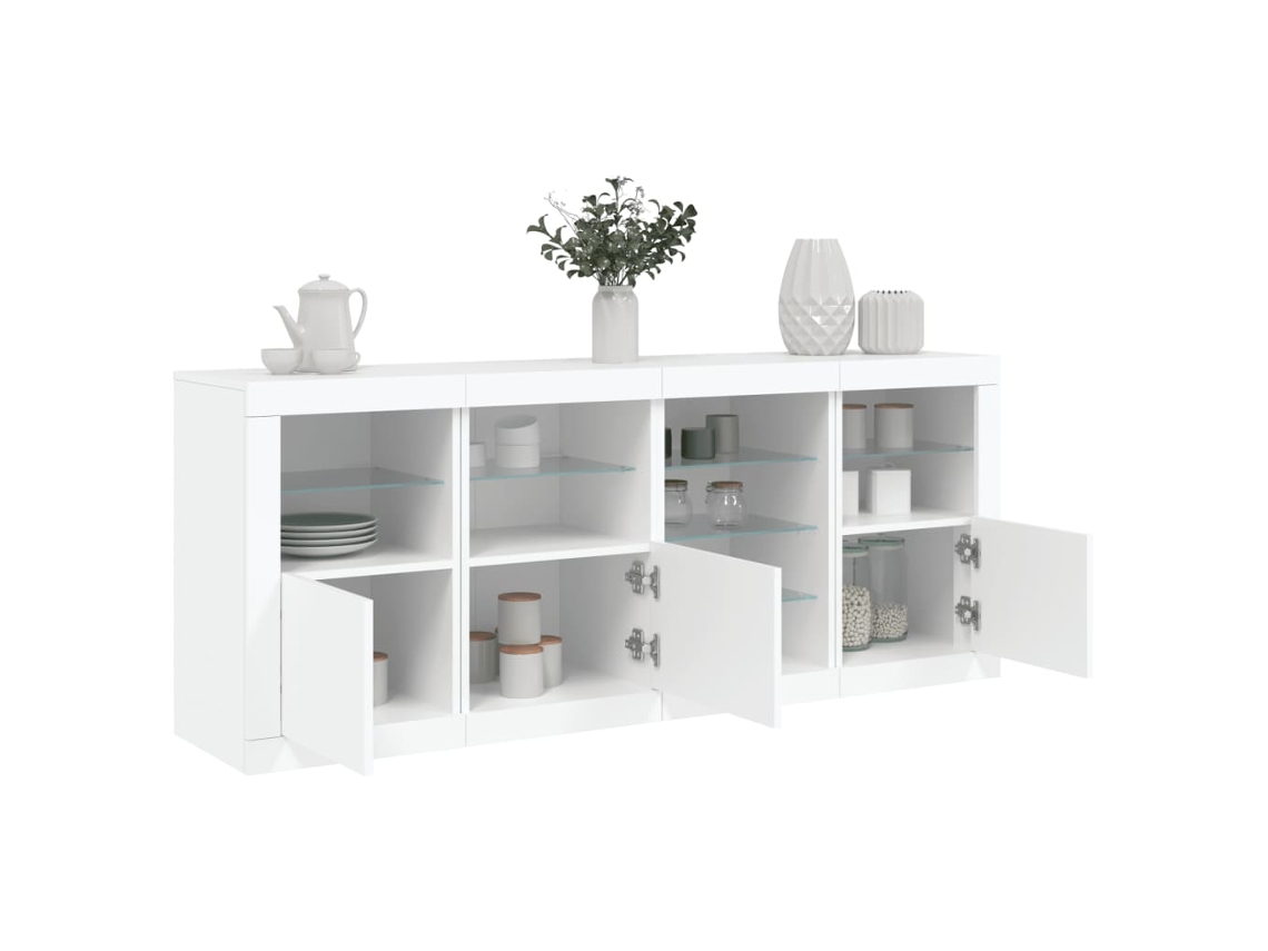 Aparador Con Luces Led Blanco 164x37x67 Cm