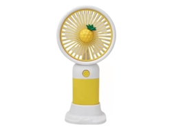 Ventilador portátil amarillo piña, recargable y silencioso